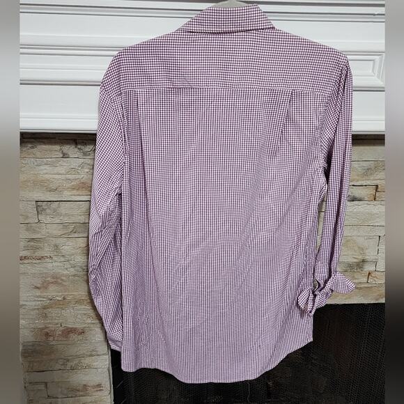 Chaps performance‎ purple and white plaid button down men's shirt size small new - Picture 3 of 5